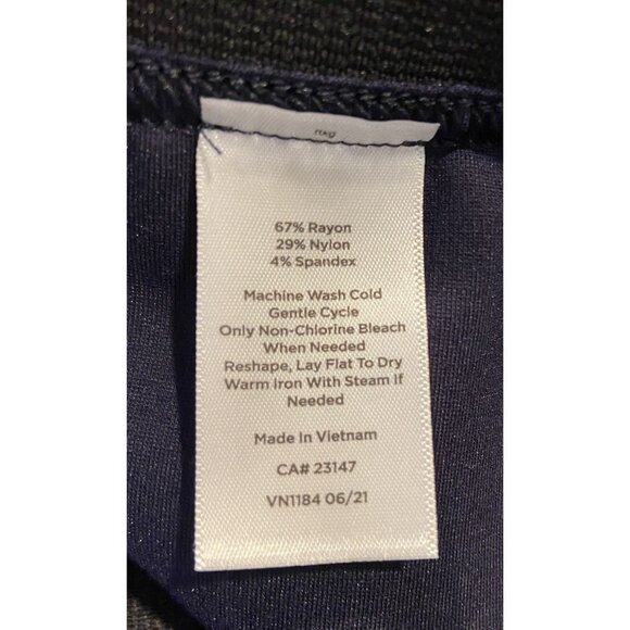 NWT Talbots Soho Ankle Pants Skinny Pull On Navy Size 12 New - Picture 5 of 5